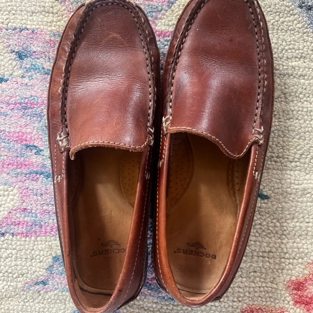 Dockers Brown Leather Slip-On Loafers